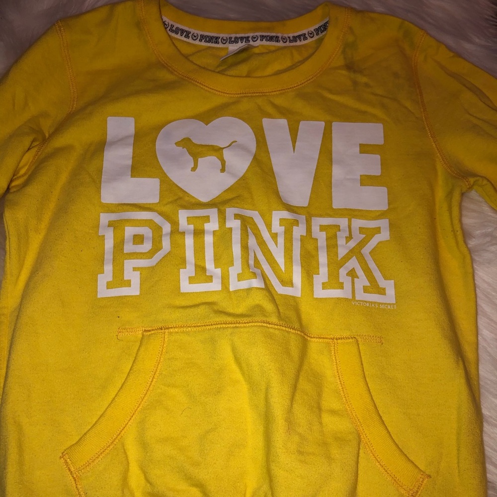 Victoria’s Secret pink logo crew neck
